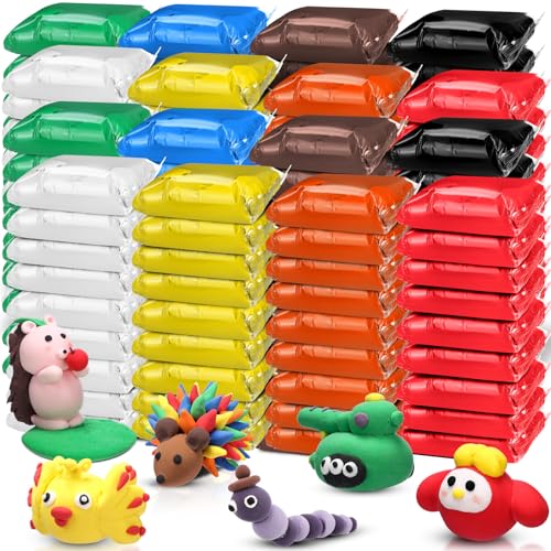 WinnerWhy 144 Pcs Total 76oz Air Dry Clay Soft NonToxic Molding Clay for DIY Arts Craft Sculpting Molding Projects Rewards SuppliesMulticolor - Image 1
