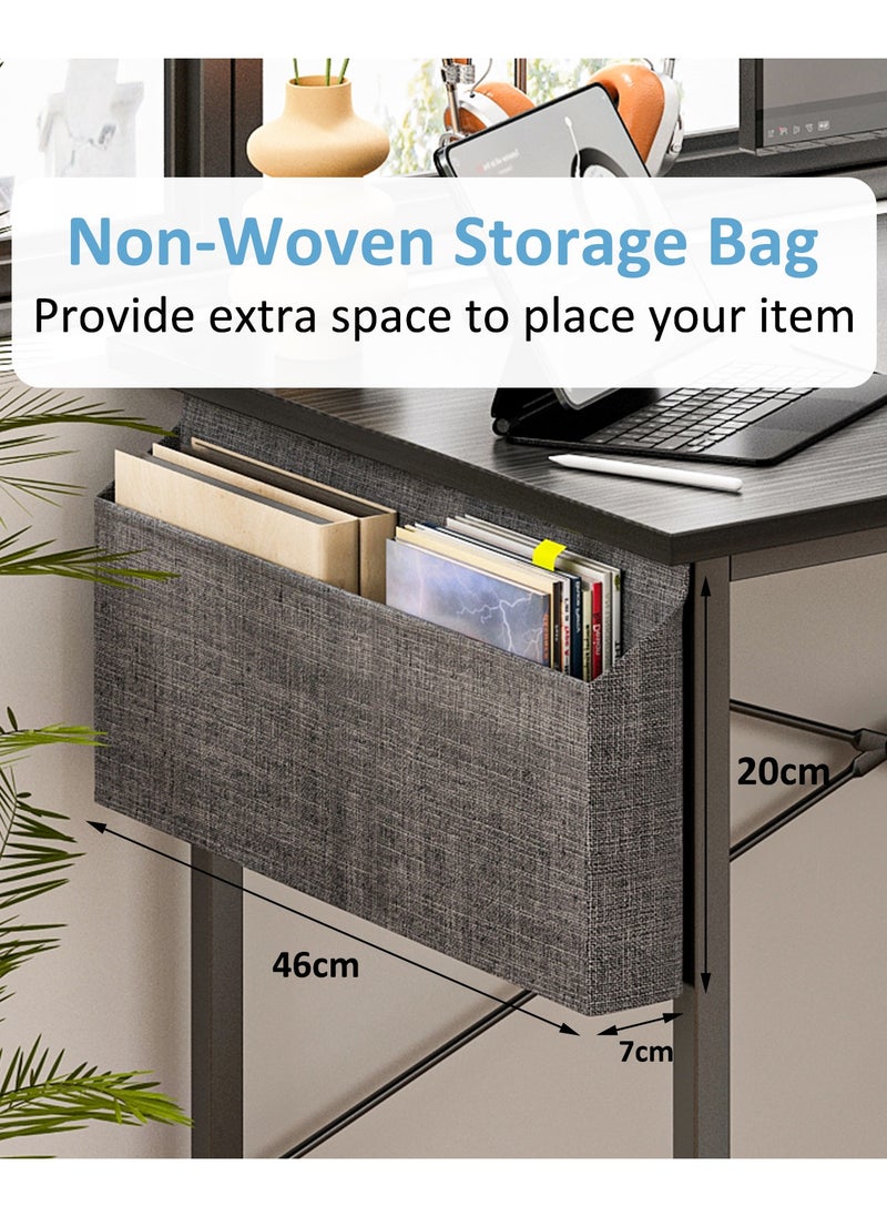 JANTENS - Gaming Computer Desk With Storage Bag, Large Office Desk with 2 Storage Shelves, Study Writing Desk with CPU Stand, PC Desk for Home Office, Bedroom, Gaming Room - Image 1