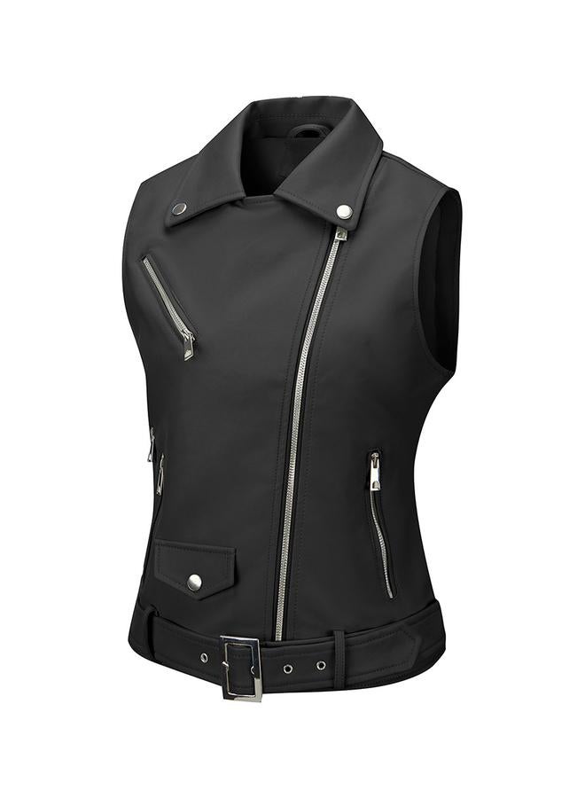 تايك تو جاكيت بايكر قصير بدون أكمام - Image 4