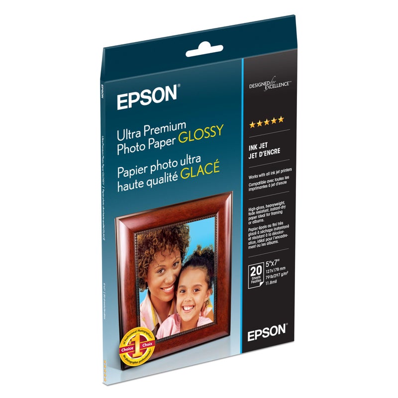 EPSON ورق صور إبسون فائق الجودة لامع (5x7 بوصة، 20 ورقة) (S041945) - Image 2