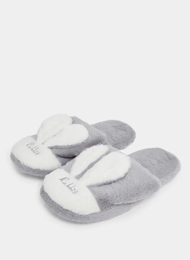 Styli Styli Bunny Applique Bedroom Slippers