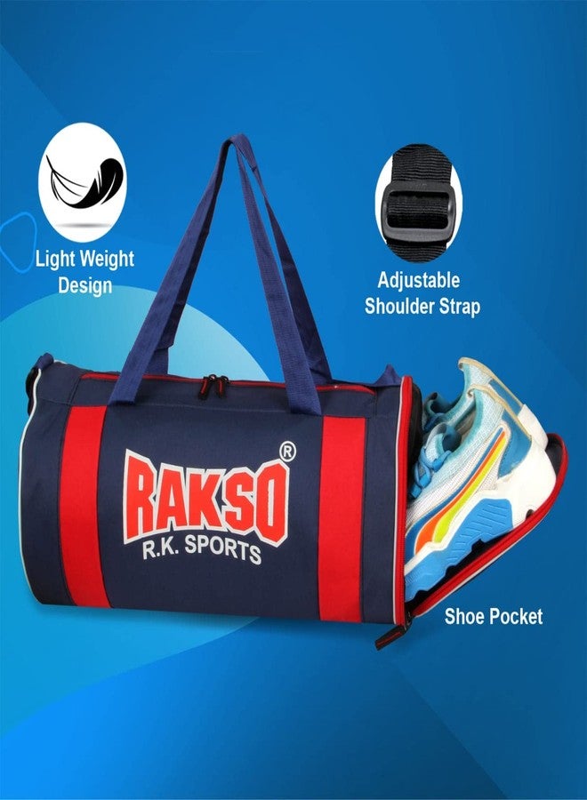 Rakso حقيبة رياضية أنيقة من راكسو للرجال والنساء، حقيبة سفر رياضية أنيقة مزودة بجيب للأحذية (أزرق 12) - Image 3