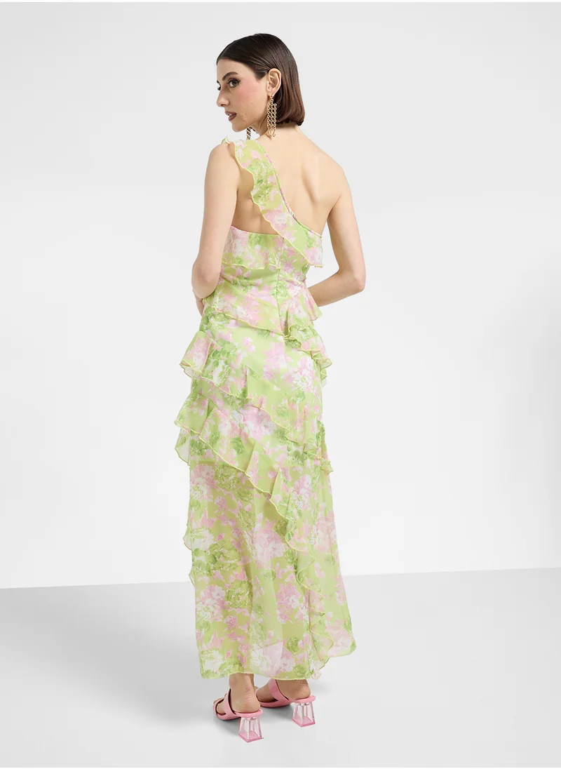 ايلا Ruffled Floral Dress With Slit