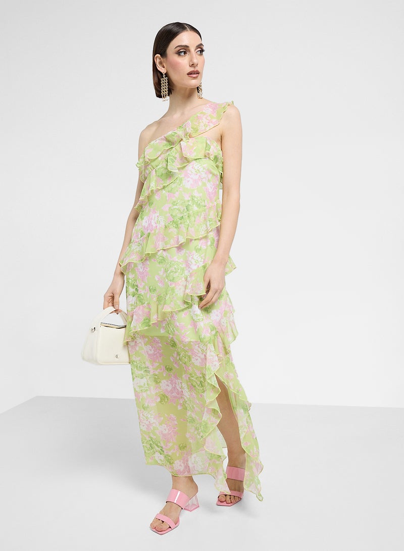 ايلا فستان ماكسي مزين بكشكش وزهور - Image 4