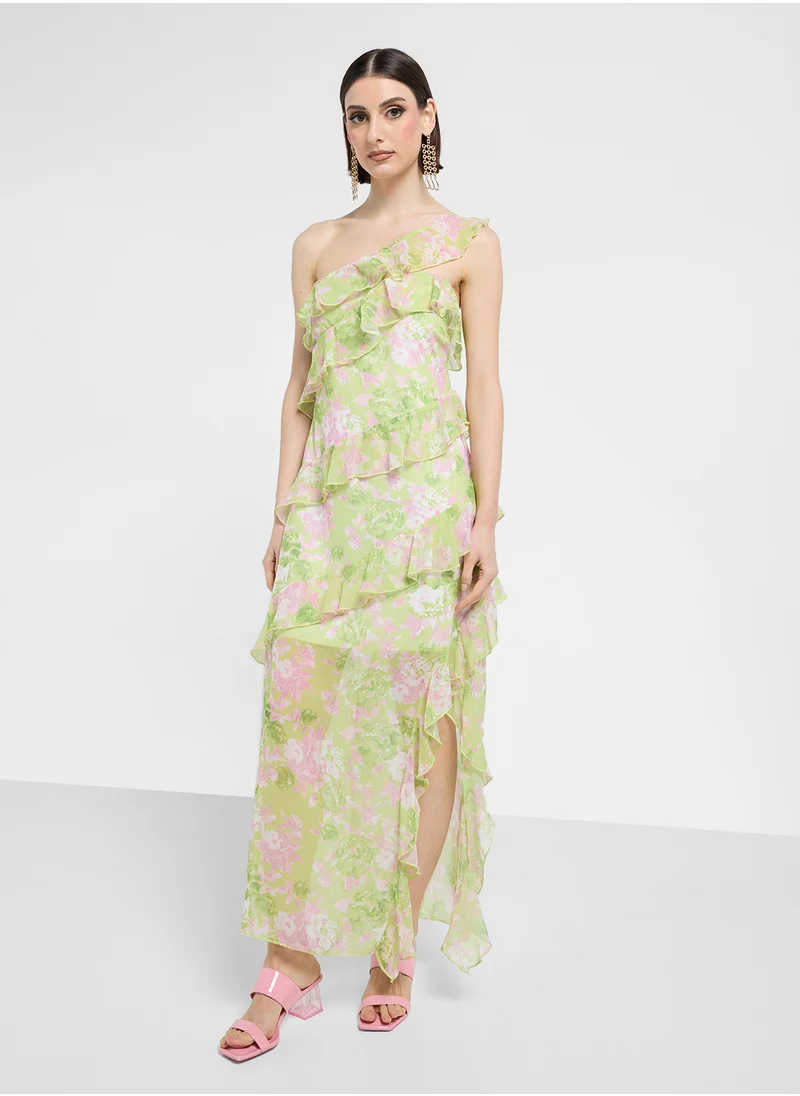 ايلا Ruffled Floral Dress With Slit