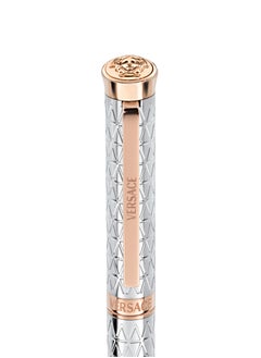 VERSACE Ballpoint Pen - Stainless Steel Barrel with Rosegold Clip and Medusa Top  - Image 3