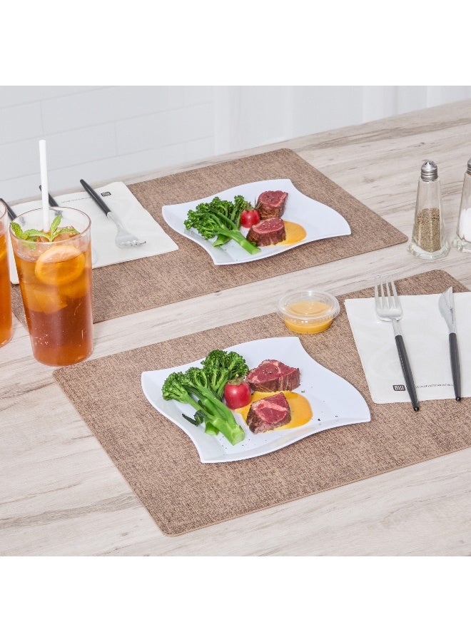 Restaurantware 7 x 7 Inch Dessert Plates, 100 Small Cocktail Plates - Square, Wavy Edges, White Plastic Disposable Appetizer Plates, Holds Sauces And Dips, For Wedding, or Birthday Parties - Image 4