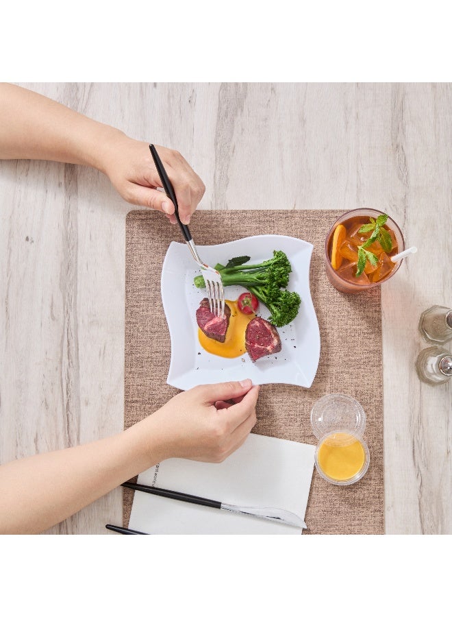 Restaurantware 7 x 7 Inch Dessert Plates, 100 Small Cocktail Plates - Square, Wavy Edges, White Plastic Disposable Appetizer Plates, Holds Sauces And Dips, For Wedding, or Birthday Parties - Image 5