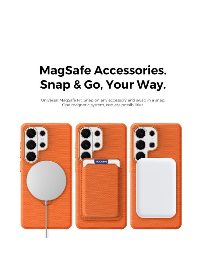 Tech Fabric Magnetic Invisible Rotating Stand Phone Case for Samsung Galaxy S26 Ultra / S25 Ultra / S24 Ultra / S23 Ultra, Dual Raised Edges Shockproof Cover - Image 5