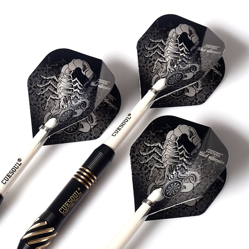 CUESOUL Black Scorpion 20 Grams Steel Tip Darts Set with Deluxe PU Darts case - Image 2