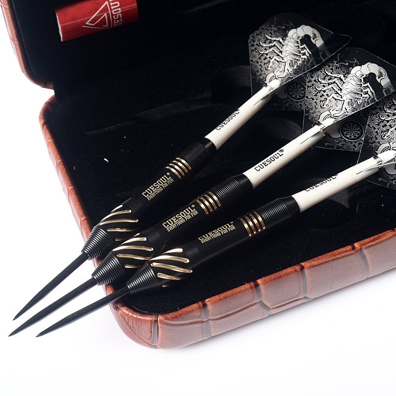 CUESOUL Black Scorpion 20 Grams Steel Tip Darts Set with Deluxe PU Darts case - Image 4