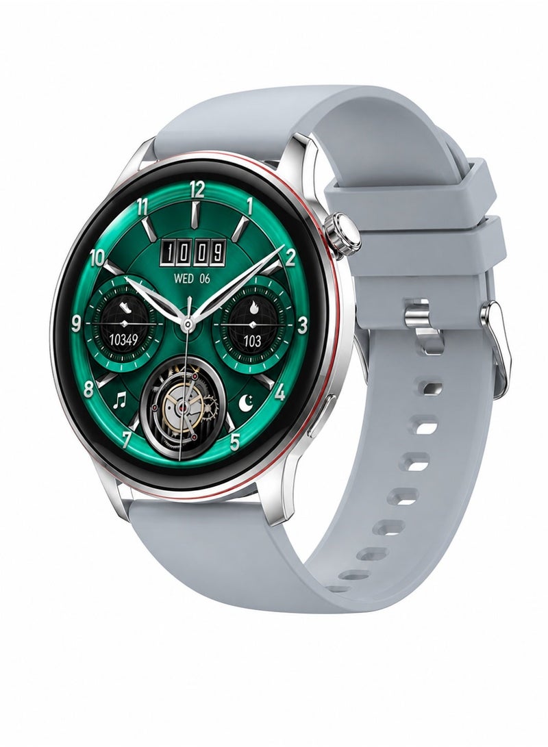 Starfire Smart Watch with 1.43" AMOLED Display, Bluetooth Calling, Fitness Tracking, Heart Rate Sensor, IP68 Water Resistant, Android & iOS Compatible, Long Battery Life, Silver - Image 1