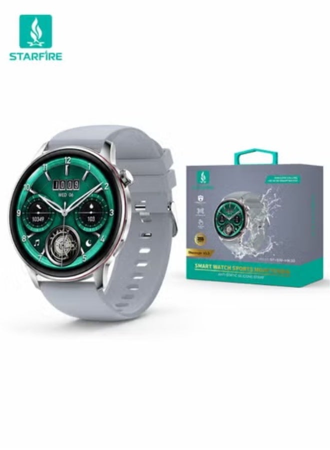 Starfire Smart Watch with 1.43" AMOLED Display, Bluetooth Calling, Fitness Tracking, Heart Rate Sensor, IP68 Water Resistant, Android & iOS Compatible, Long Battery Life, Silver - Image 1