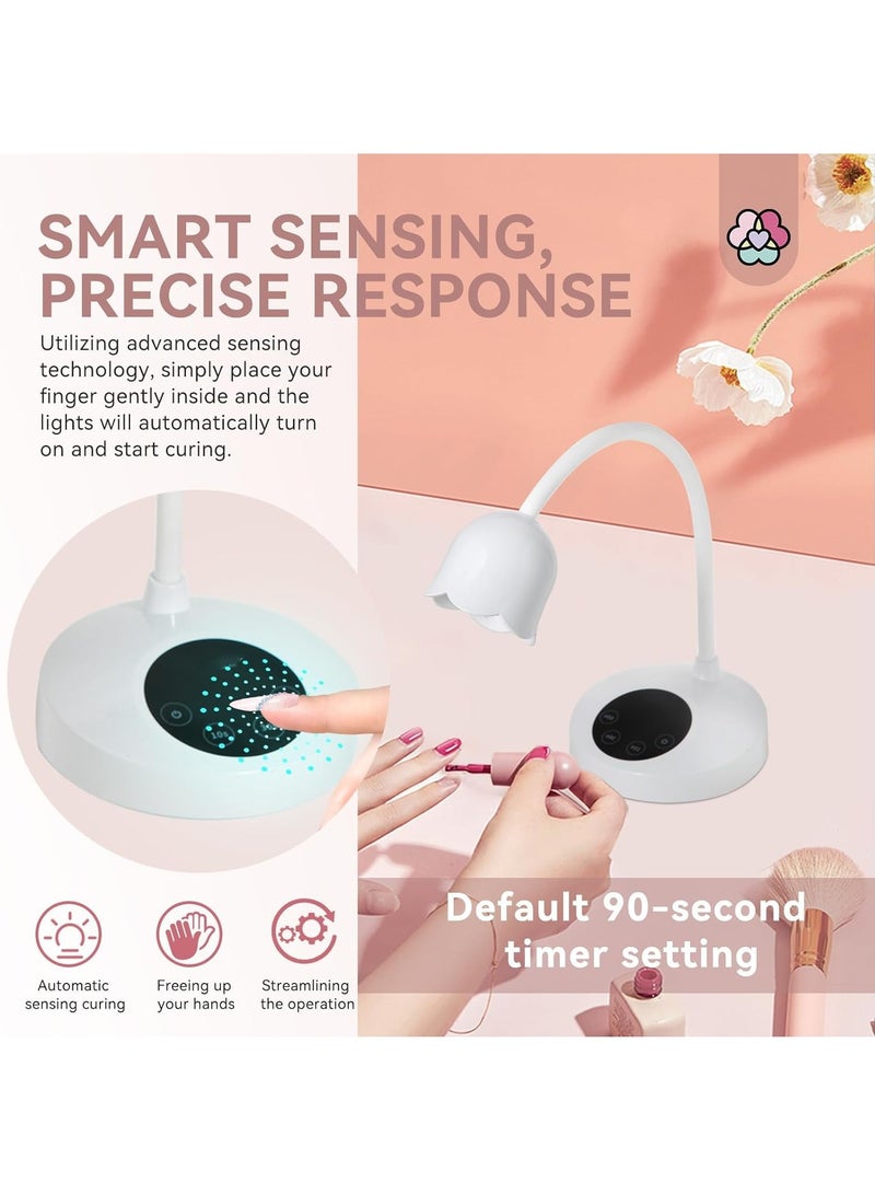 Excefore Intellisense Nail Lamp-30W Gel X Lamp Mini Cordless Nail Lamp for Gel Nail Polish, Rechargeable LED Flash Cure Lamp Gel Nails Quick Drying Goosenecks U V Lamp for Nail Salon Home DIY Manicure  - Image 4