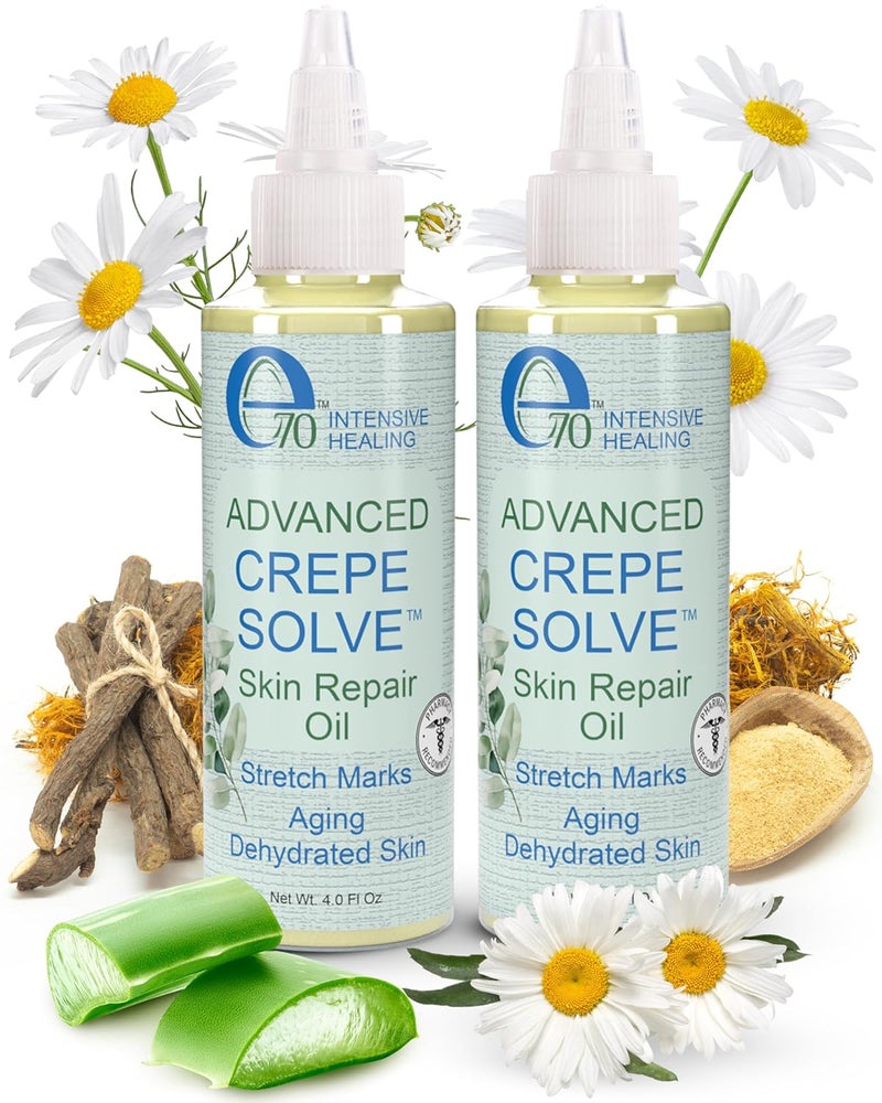 Advance Crepe Solve Hydrating Skin Oil for Women  Men  Made with Natural Oils Licorice Root  Chamomile Extract  Moisturizing Body Oil for Skin Firmness  Elasticity by e70 2Pack