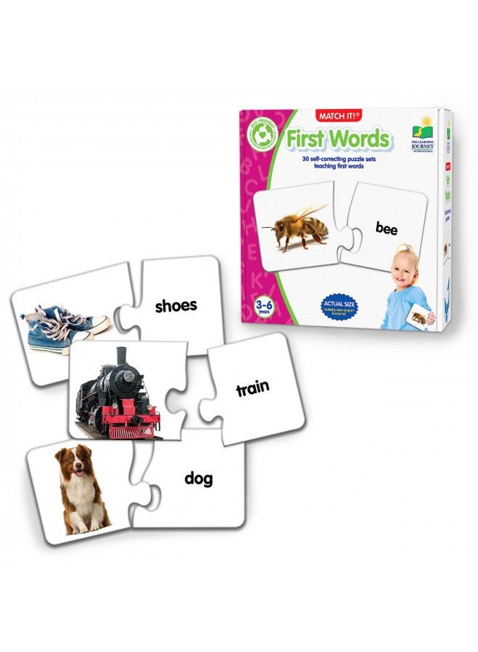 THE LEARNING JOURNEY : Match It! First Words 30 Piece Self-Correcting Words with Matching Images for Emerging Readers Sight Words Puzzle for Kids Ages 3 and Up Award Winning Toys - Image 4