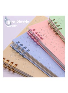 Excefore 4 Pieces Spiral Notebook Wide Ruled A5 Notebooks Journal Memo Planner with Thick Plastic Hardcover 8.3 x 5.9 Inch  - Image 4