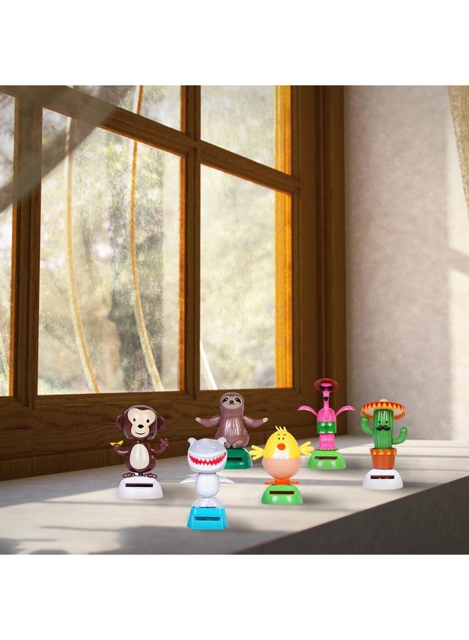 Welecom 6 Pcs Dancing Monkey Toy Solar Powered Dancing Animal Dolls Swinging Animated Bobble Dancer Window Sun Catcher Car Decor Portable Suncatchers,Hen Shark Flamingo Cactu Home Car Ornament Toys Gifts - Image 5