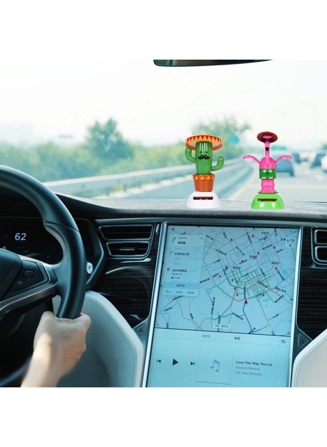 Welecom 6 Pcs Dancing Monkey Toy Solar Powered Dancing Animal Dolls Swinging Animated Bobble Dancer Window Sun Catcher Car Decor Portable Suncatchers,Hen Shark Flamingo Cactu Home Car Ornament Toys Gifts - Image 4