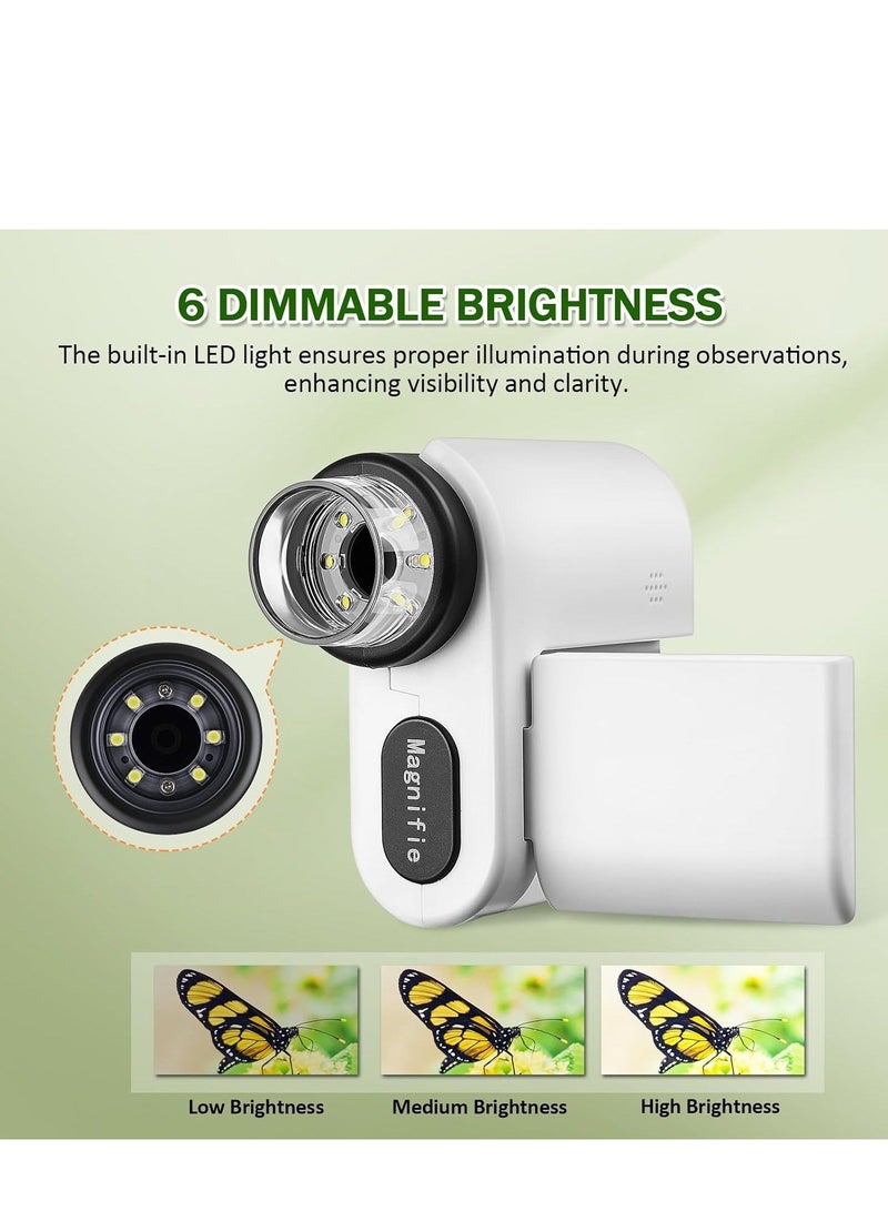 Microscope for Kids, 1000x Handheld Kids Microscope with 6 Adjustable LED Lights, 2 LCD Screen Mini Portable Microscope USB to PC for Kids 8-12, Comes with 32GB SD Card - Image 5