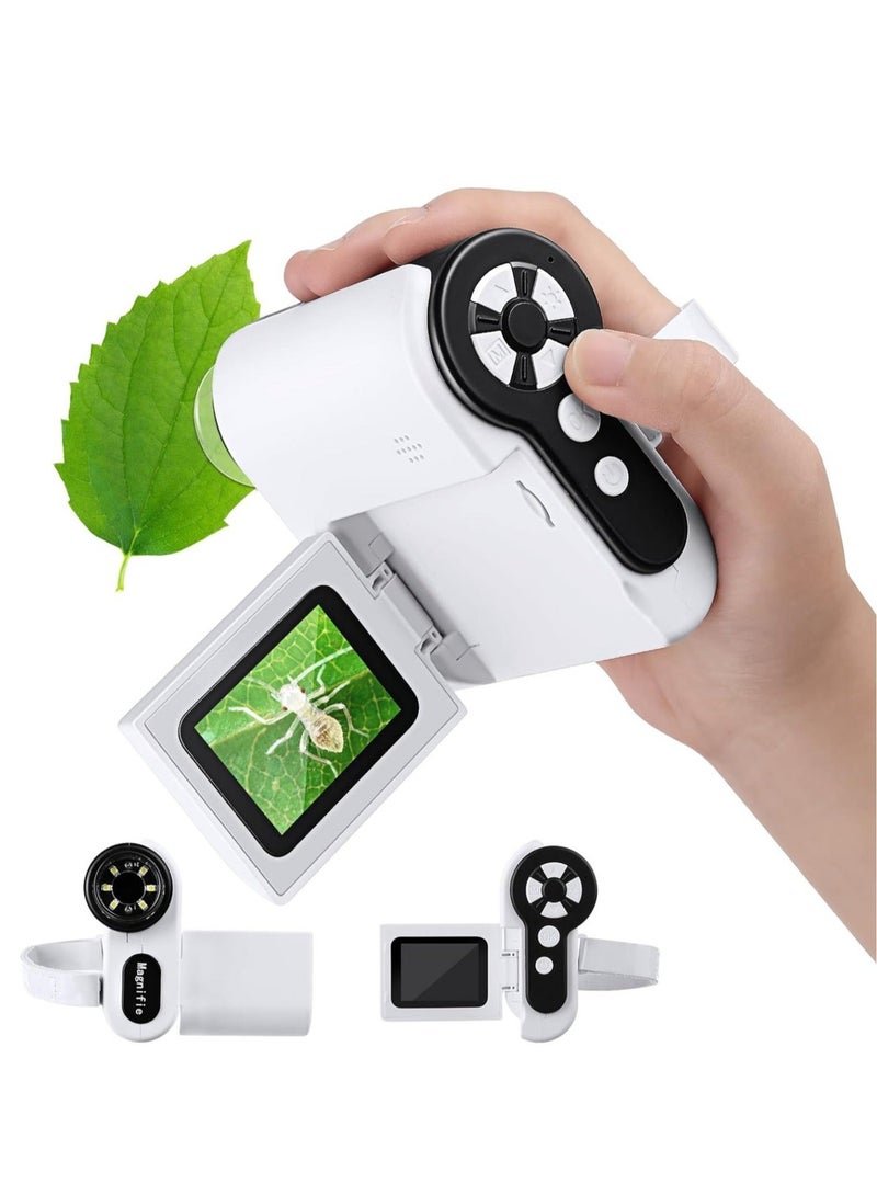 Microscope for Kids, 1000x Handheld Kids Microscope with 6 Adjustable LED Lights, 2 LCD Screen Mini Portable Microscope USB to PC for Kids 8-12, Comes with 32GB SD Card - Image 1