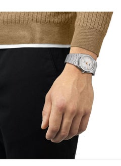 TISSOT Tissot PRX Men's Swiss Quartz Watch 40mm-White/Orange  - Image 4