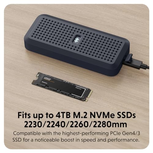 HyperDrive Next Portable 40Gbps USB4 M.2 NVMe SSD Enclosure with up to 4TB for PS5, Windows 10, macOS 12.4, and Newer, Water/Dust Resistant, Fits 2230/2240/2260/2280mm - Image 4