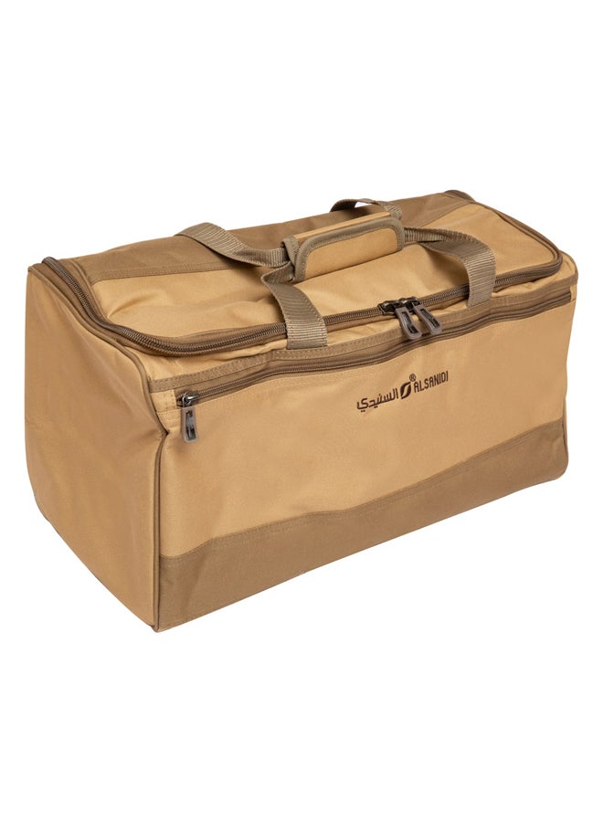 السنيدي شنطة شاي وقهوة الرحالة، شنطة كشتات، كاكي، مقاس 45*23*27سم - Image 1