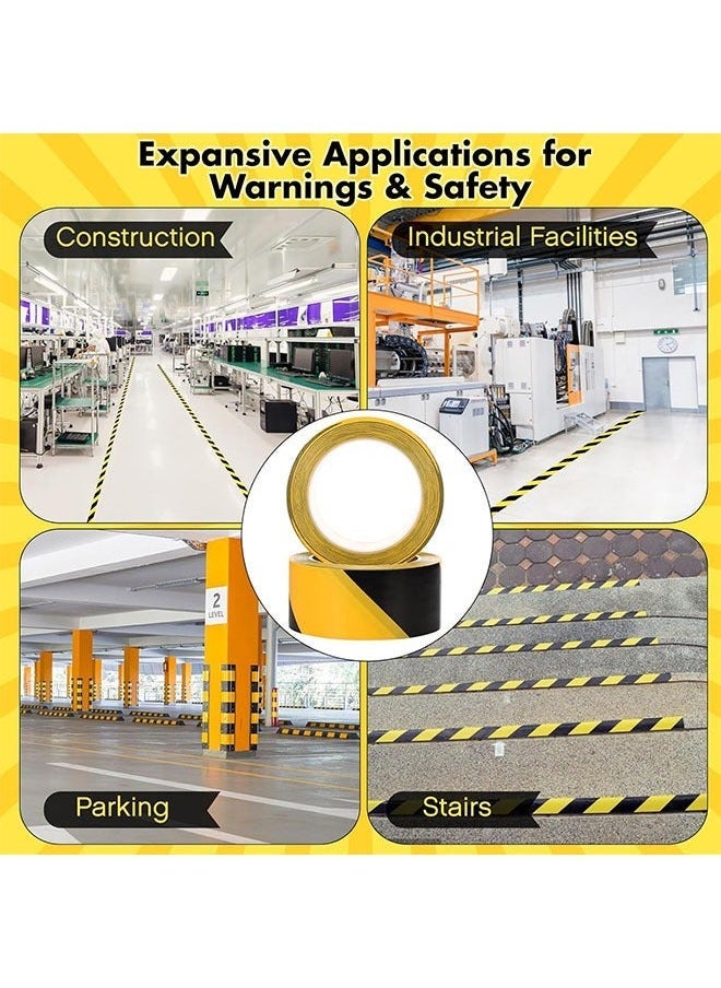 Black  Yellow Warning Safety Stripe Tape, Self Adhesive Tape for Marking Floors Walls Pipes  Equipment in Construction Sites  Hazardous Areas (33M)
