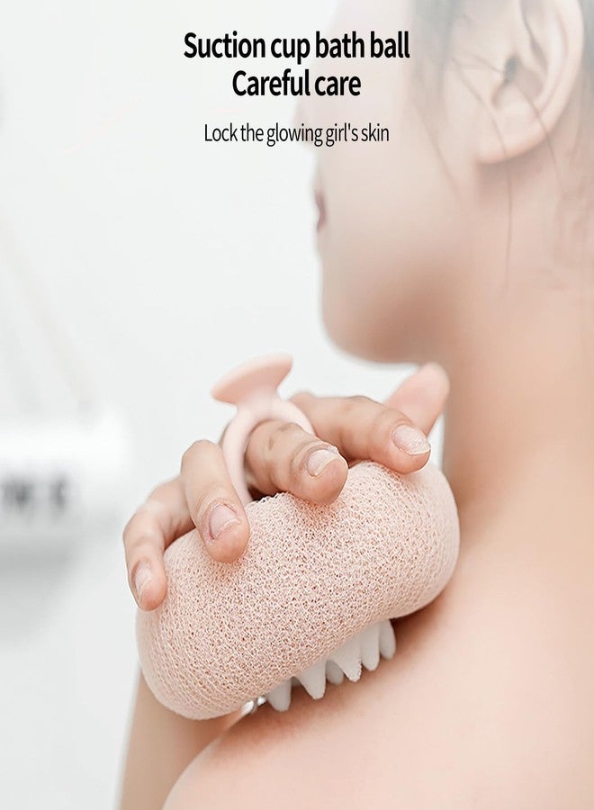 Uhfsyut 2-in-1 Sunflower Shower Sponge with Suction Cup | Exfoliating Bath Sponge for Soft Skin | Hypoallergenic & Eco-Friendly Body Scrubber for Spa-Like Luxury (Off White) - Image 2