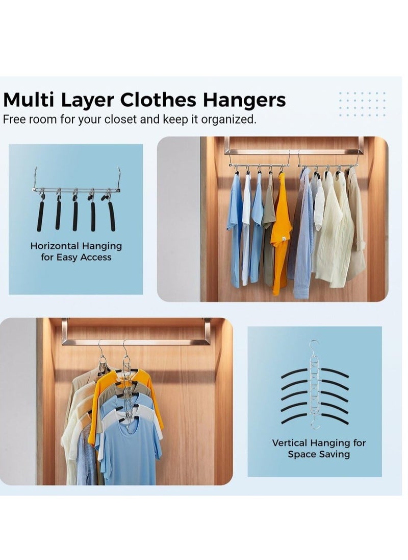 2 Pack Metal Non-Slip Clothes Hangers, Multi Layers Detachable Closet Organizers, Suitable for Shirts, Sweaters, Suits, Coats, Pants - pzsku/ZC58686C93603DA6D5616Z/45/_/1708757171/5679755a-bbde-4bb1-9a47-3ccd33ae9527