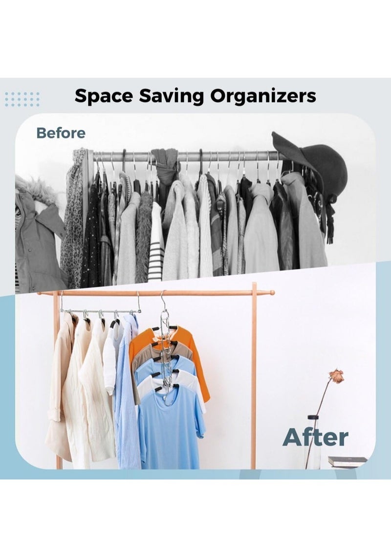 Excefore 2 Pack Metal Non-Slip Clothes Hangers, Multi Layers Detachable Closet Organizers, Suitable for Shirts, Sweaters, Suits, Coats, Pants  - Image 4