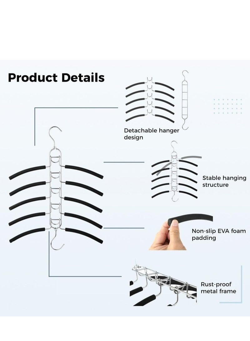 Excefore 2 Pack Metal Non-Slip Clothes Hangers, Multi Layers Detachable Closet Organizers, Suitable for Shirts, Sweaters, Suits, Coats, Pants  - Image 5