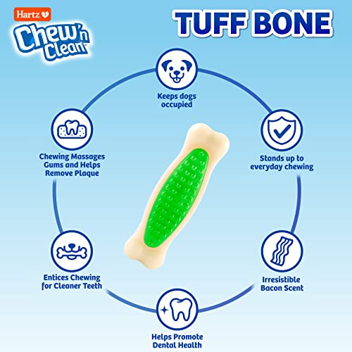 Hartz Chew 'N Clean Tuff Bone Bacon Scented Dental Dog Chew Toy - Extra Large - Image 2
