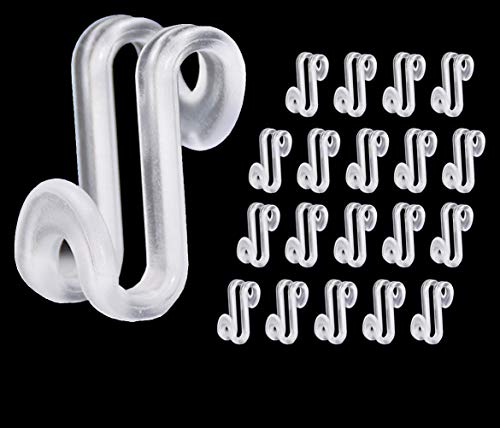 Kclongvs 60 Pcs Clothes Hanger Connector Hooks, Mini Cascading Hanger Hooks for Velvet Huggable Hangers, Wooden Hangers, Heavy Duty Space Saving for Closet (Clear) - Image 1