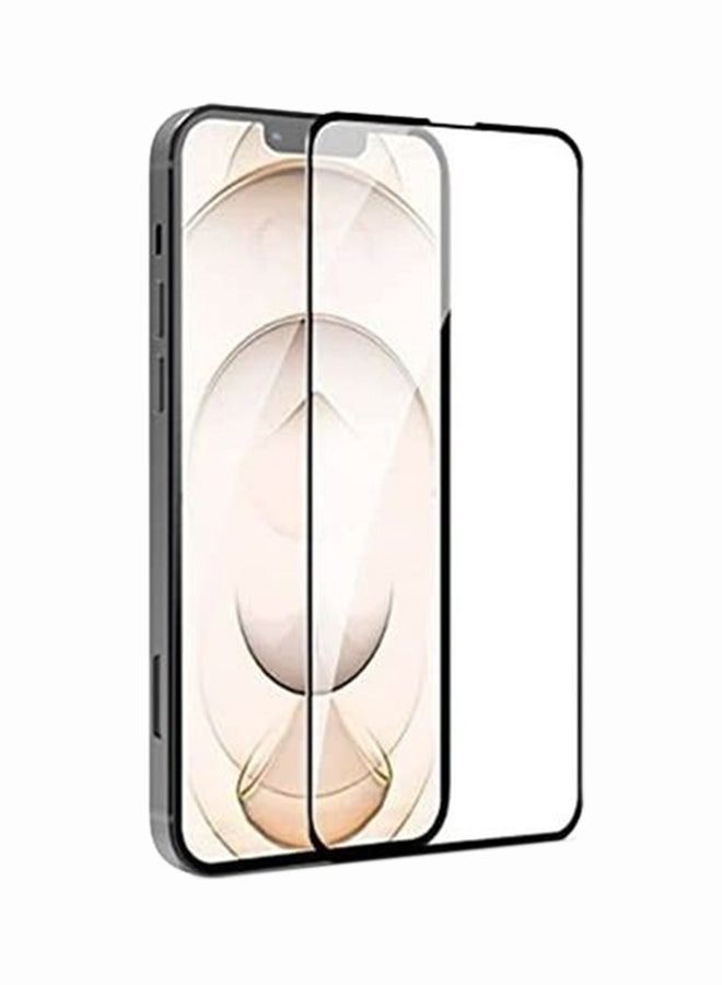 واقي شاشة من الزجاج المقوى عالي الدقة ومضاد للوهج ومقاوم للخدش لهاتف Apple iPhone 13 2021 شفاف / أسود - Image 1