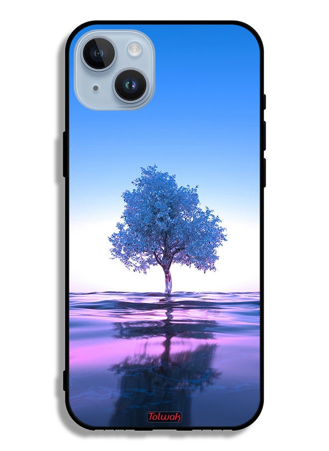 Apple iPhone 14 Plus Protective Case Tree Neon Body Of Water Reflection Digital Art