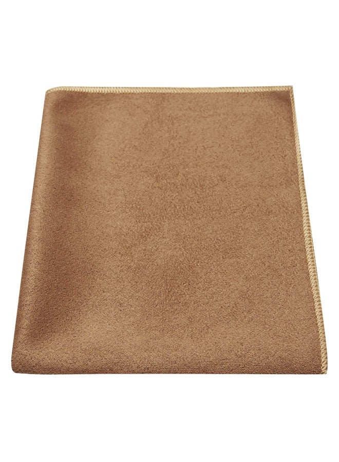 King & Priory Luxury Golden Brown Suede Pocket Square, Handkerchief, Moleskin - Image 1
