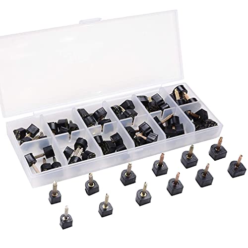 luakesa 24 Pairs High Heel Tips Shoes Replacement Tap Caps,6 Size,8,/9/10/11/12/12.5mm,U-Shape, Black - Image 1