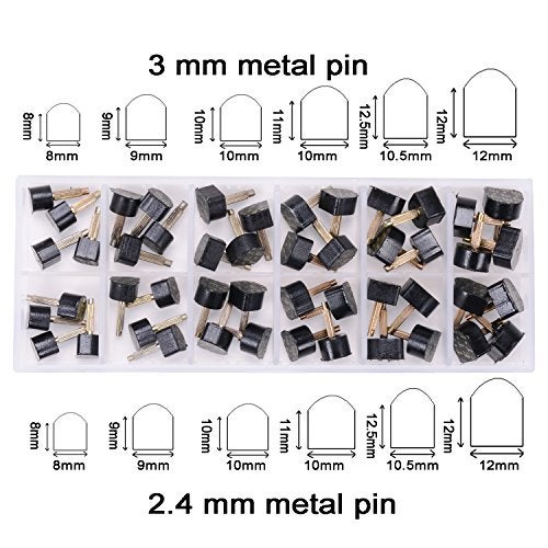 luakesa 24 Pairs High Heel Tips Shoes Replacement Tap Caps,6 Size,8,/9/10/11/12/12.5mm,U-Shape, Black - Image 2