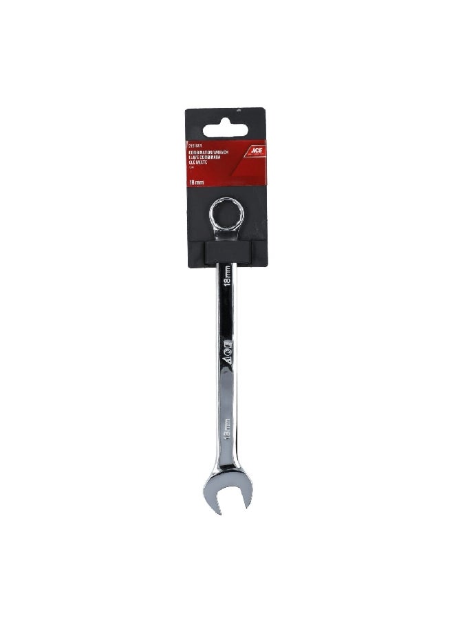 ACE Non-Slip Comfort Grip Ergonomic Handle Combination Wrench Silver 18 mm 1477  - Image 2