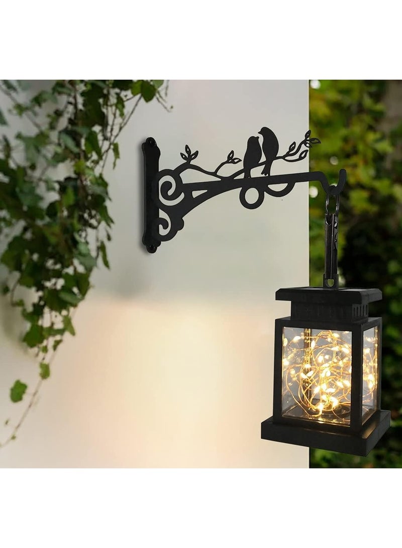 Soofam 2 قطع حامل نبات معدني سميك، حاملات نباتات زخرفية داخلية، حاملات نباتات معلقة، حامل معدني مثبت على الحائط لمصابيح الفوانيس، سلال الزهور، مغذيات الطيور، وأجراس الرياح - Image 4