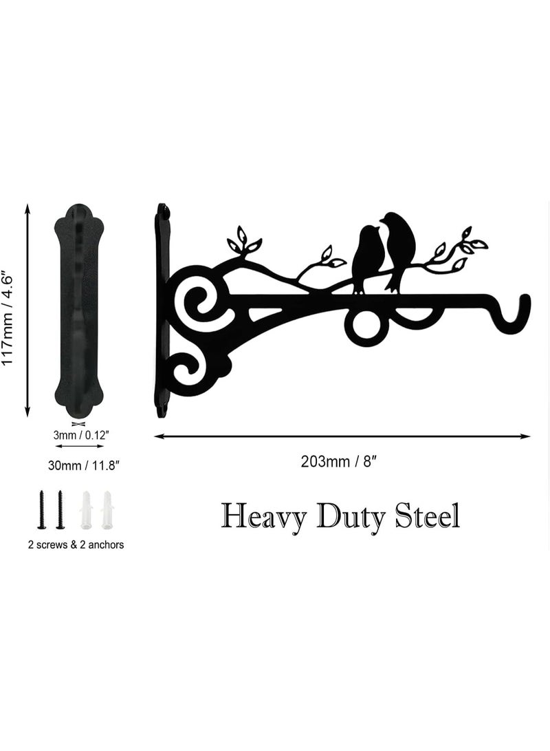 Soofam 2 قطع حامل نبات معدني سميك، حاملات نباتات زخرفية داخلية، حاملات نباتات معلقة، حامل معدني مثبت على الحائط لمصابيح الفوانيس، سلال الزهور، مغذيات الطيور، وأجراس الرياح - Image 3