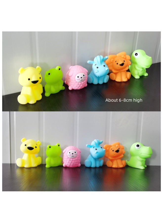 إسكدنيا لعبة كرة اليد للأطفال الرضع مصنوعة من الفينيل لربط الشعر بالغراء الناعم ولعبة الماء والتدليك والقرص والرنين ويمكن عضها - اللون: 6 حيوانات بحرية / حقيبة شبكية - Image 5