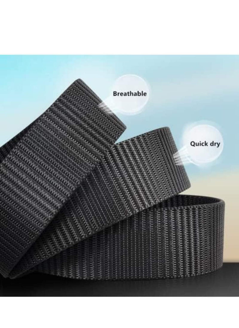 Generic - Heavy Duty Waist Belt, Metal Combat Training unisex Nylon Stretchable Black Belt For Men - Image 1
