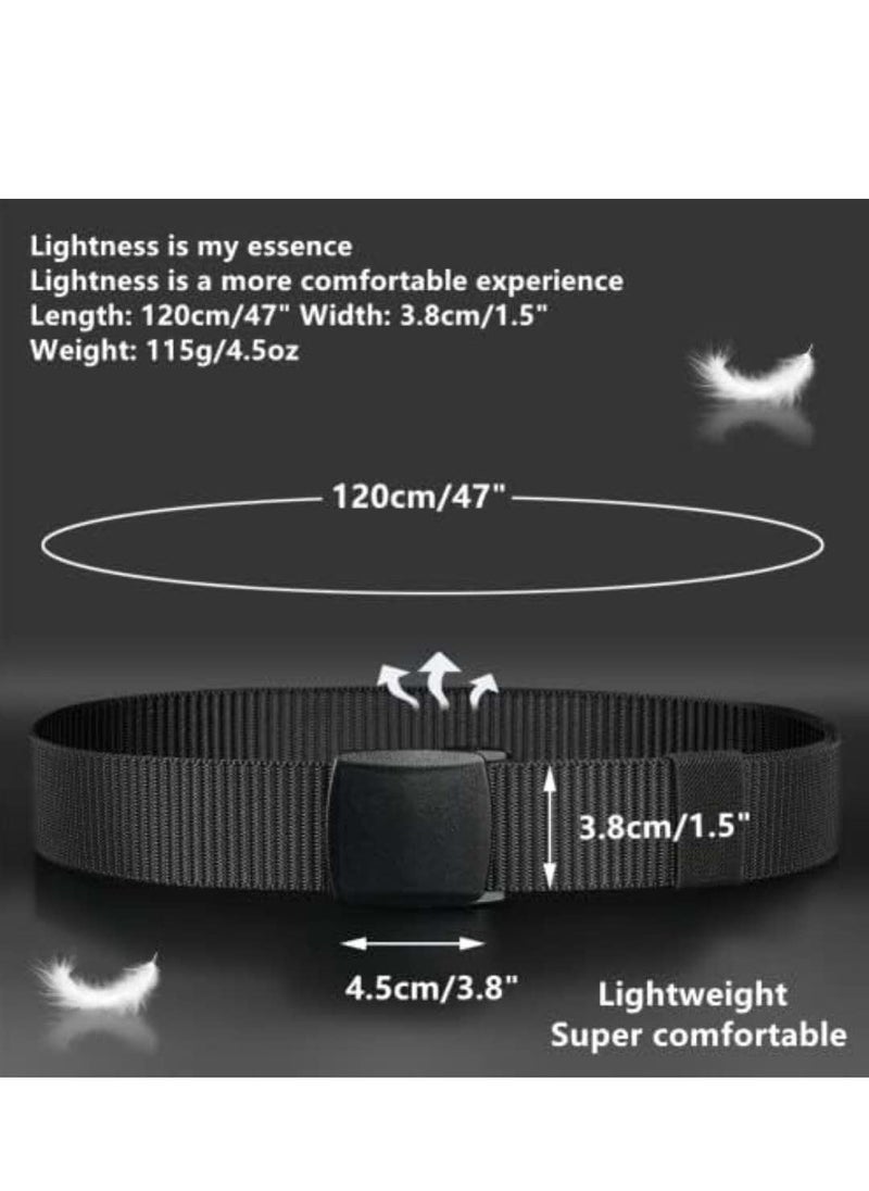 Generic - Heavy Duty Waist Belt, Metal Combat Training unisex Nylon Stretchable Black Belt For Men - Image 1