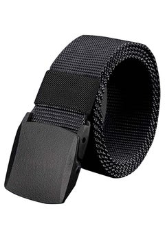 Heavy Duty Waist Belt, Metal Combat Training unisex Nylon Stretchable Black Belt For Men