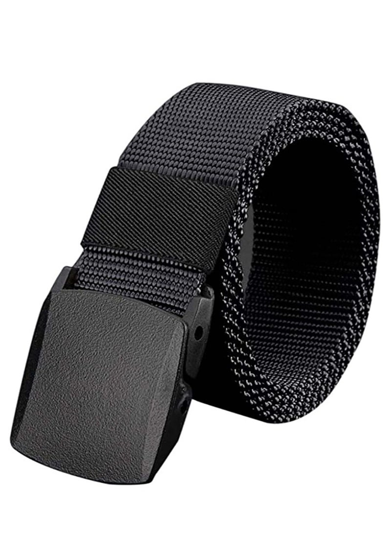 Generic - Heavy Duty Waist Belt, Metal Combat Training unisex Nylon Stretchable Black Belt For Men - Image 1