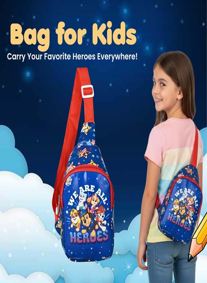 GLITREEPROPS Colourful Cross body Bags for Boys and Girls Kids School, Picnic, Return Gifts, Office | Crossbody Chest Bag with Adjustable (Paw Petrol) - Image 3