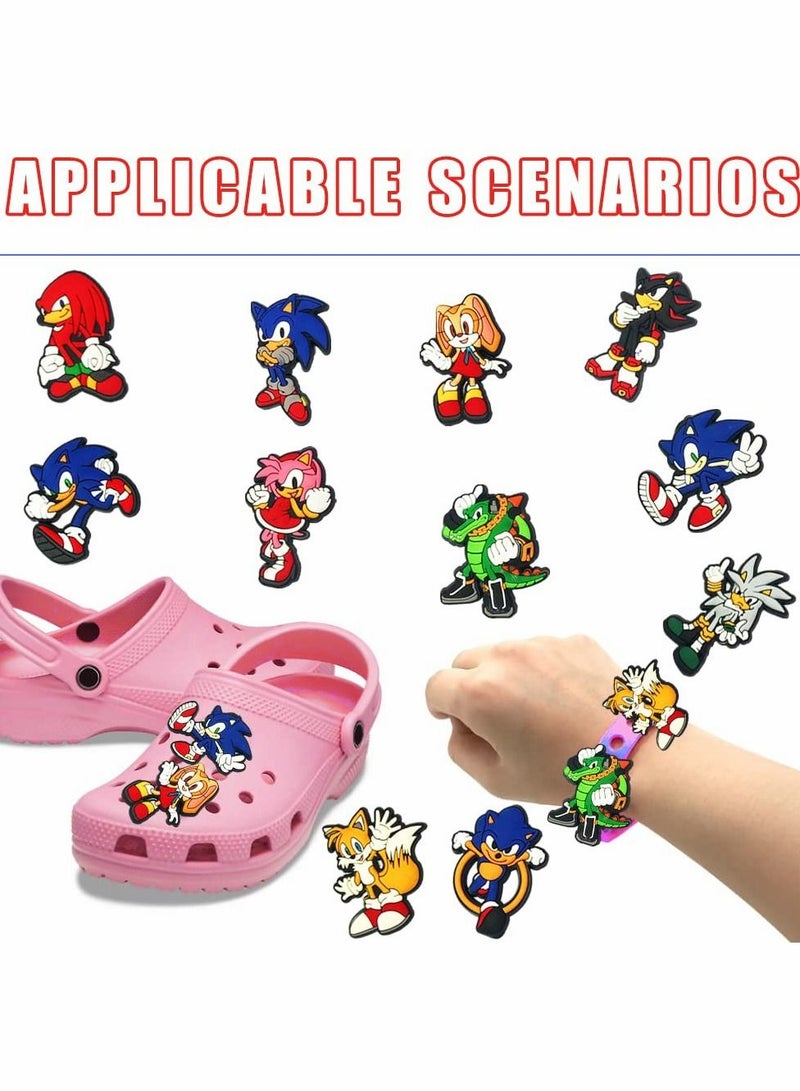 Excefore Shoe Charms Fits for DIY Clog Sandals Decoration PVC Cartoons Croc Charms Sonic Different Shoes Accessories 28 Pcs - Image 2